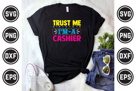 Cashier SVG T-Shirt Design 06: Graphics for Print Templates