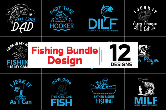 Fishing Bundle Graphics Review for T-Shirt Designs