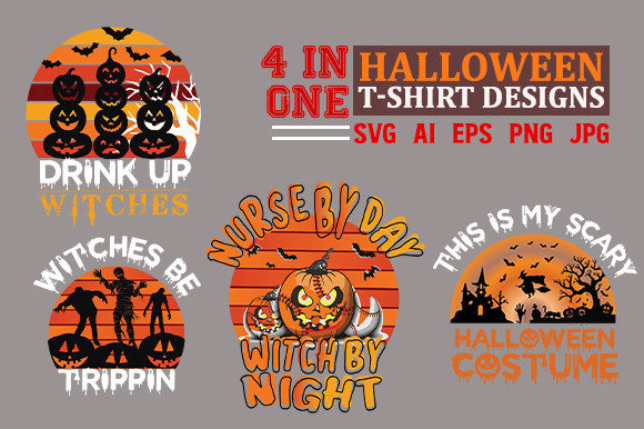 Halloween Graphics Bundle for T-Shirt & Print Templates