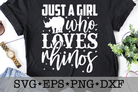 Just a Girl Who Loves Rhinos Graphics for T-Shirt Designs