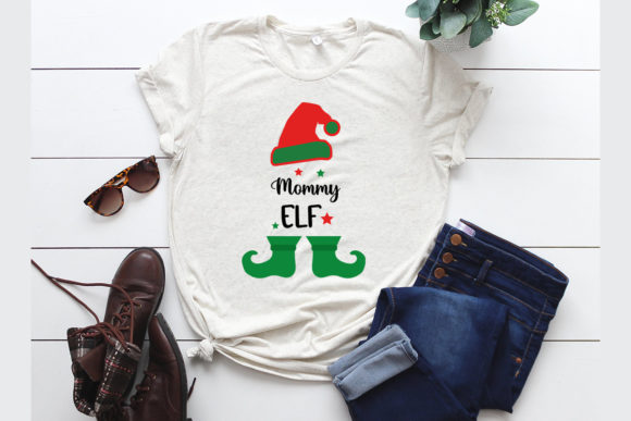 Mommy Elf Christmas T-Shirt Graphics and Design Assets