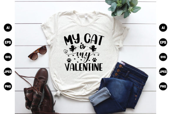 My Cat is My Valentine T Shirt Graphics & Print Template Review