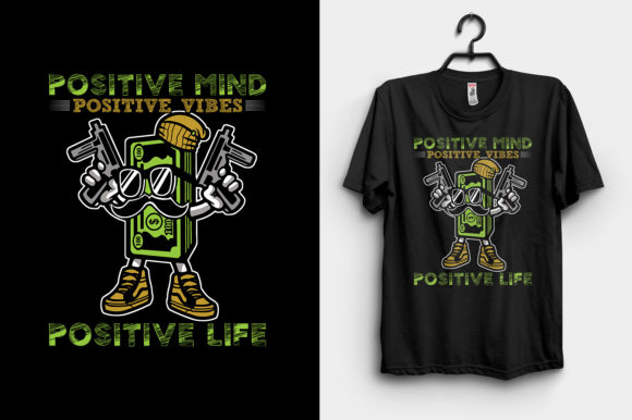 POSITIVE MIND POSITIVE VIBES Graphics for Print Templates