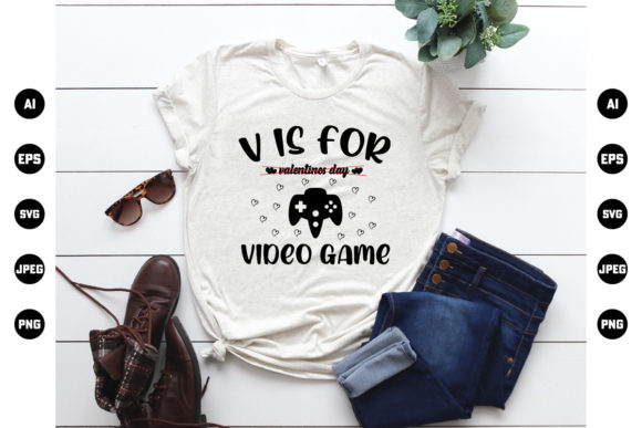 V is for Video Game T Shirt Graphics & Print Templates